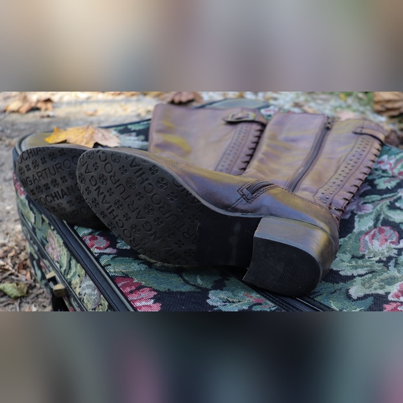 Arturo Chiang Barrett Lace-Up Boots Tall Vintage Cognac Leather Size 6.5 - Picture 4 of 4